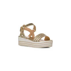 Sandali oro e bianco con zeppa 4 cm da Bambina e Ragazza Dieci Baci