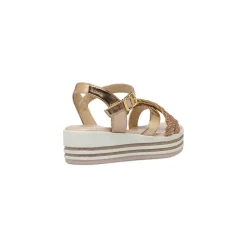 Sandali Oro Rosa da Bambina con con strass e platform Dieci Baci