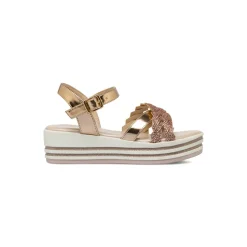 Sandali Oro Rosa da Bambina con con strass e platform Dieci Baci