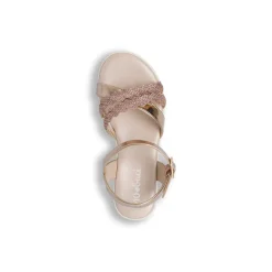 Sandali Oro Rosa da Bambina con con strass e platform Dieci Baci