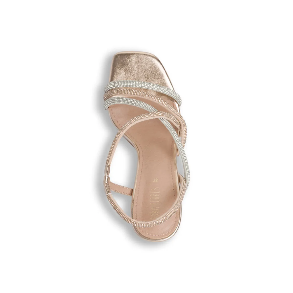 Sandali oro rosa e argento da Donna con strass e tacco 9,5 Lora Ferres