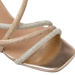 Sandali oro rosa e argento da Donna con strass e tacco 9,5 Lora Ferres