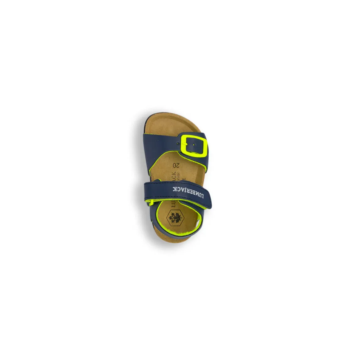 Sandali primi passi Bambino blu e lime con soletta in pelle Lumberjack