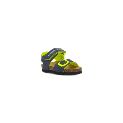 Sandali primi passi Bambino blu e lime con soletta in pelle Lumberjack