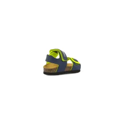 Sandali primi passi Bambino blu e lime con soletta in pelle Lumberjack