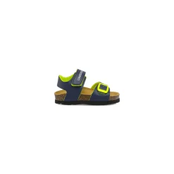 Sandali primi passi Bambino blu e lime con soletta in pelle Lumberjack