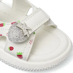 Sandali primi passi bianchi da Bambina con fragole Le scarpe di Alice