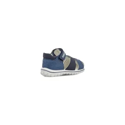 Sandali primi passi blu da Bambino effetto denim con strappo Primigi