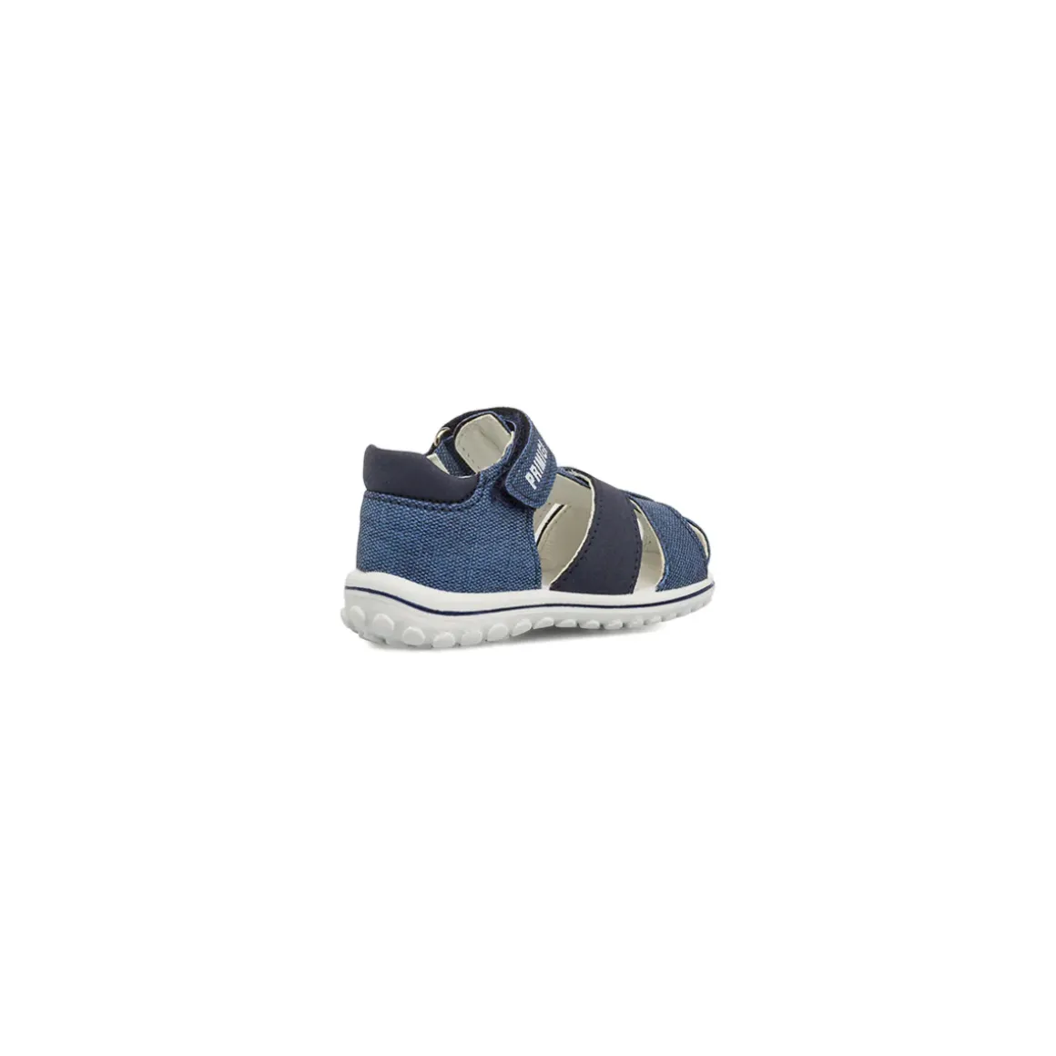 Sandali primi passi blu da Bambino effetto denim con strappo Primigi