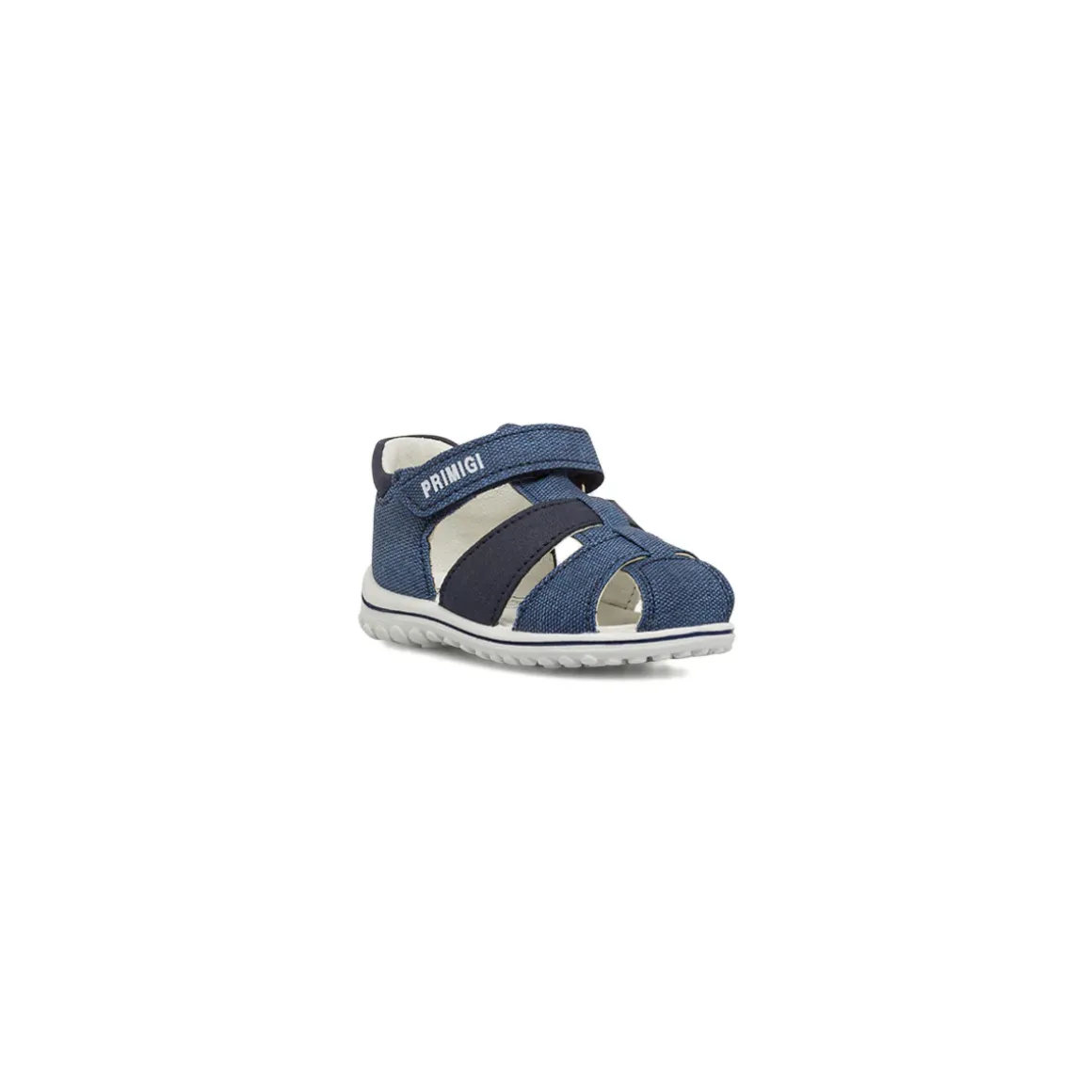 Sandali primi passi blu da Bambino effetto denim con strappo Primigi