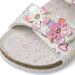 Sandali primi passi da Bambina bianchi con cuori e fiori Settenote