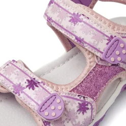 Sandali primi passi da Bambina rosa con glitter e strappo Dieci Baci
