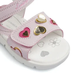 Sandali primi passi da Bambina rosa con cuoricini colorati Lumberjack