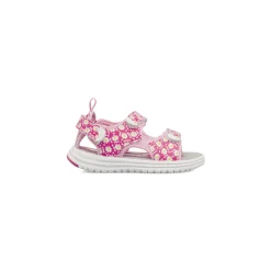 Sandali Primi passi da Bambina fucsia con fiori e strappo Primigi