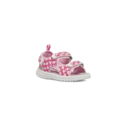 Sandali Primi passi da Bambina fucsia con fiori e strappo Primigi