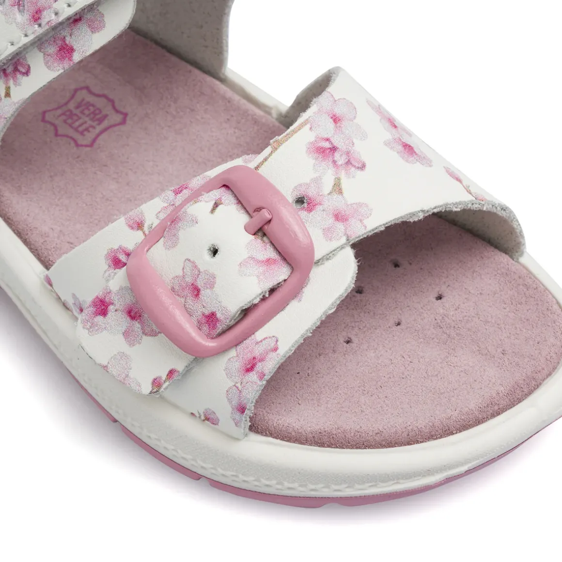 Sandali Primi passi da Bambina rosa con stampa fiore e strappi Primigi