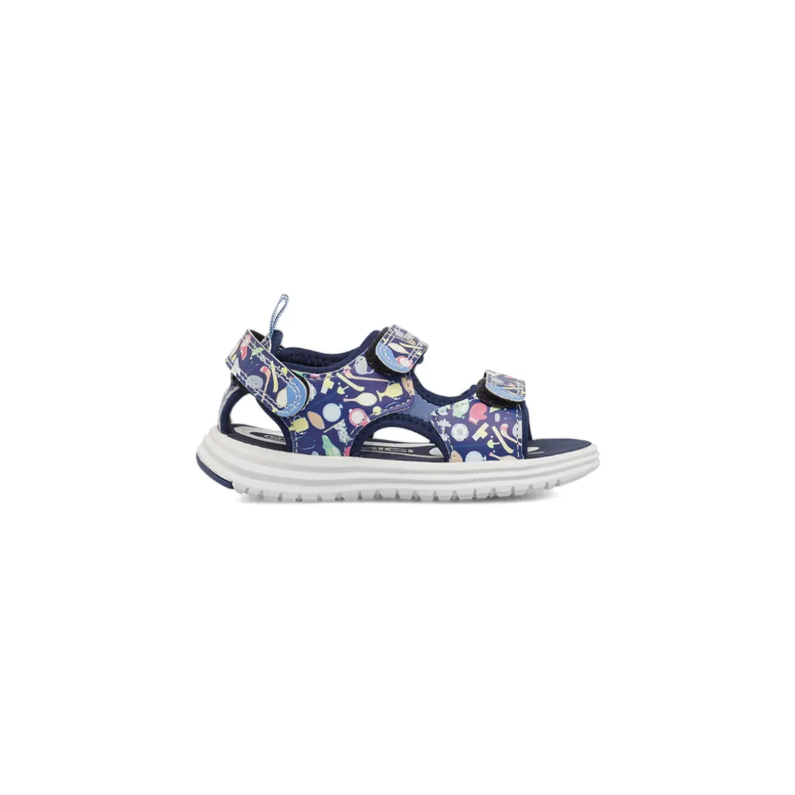 Sandali primi passi da Bambino blu con stampe e strappo Primigi