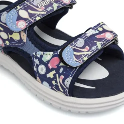 Sandali primi passi da Bambino blu con stampe e strappo Primigi