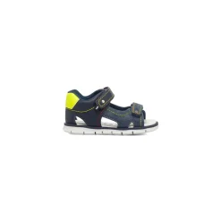 Sandali primi passi da Bambino blu effetto denim con strappo Chicco