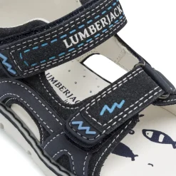 Sandali primi passi da Bambino blu con soletta in pelle Lumberjack
