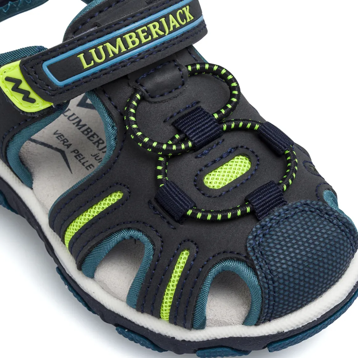 Sandali primi passi da Bambino blu con soletta in pelle Lumberjack