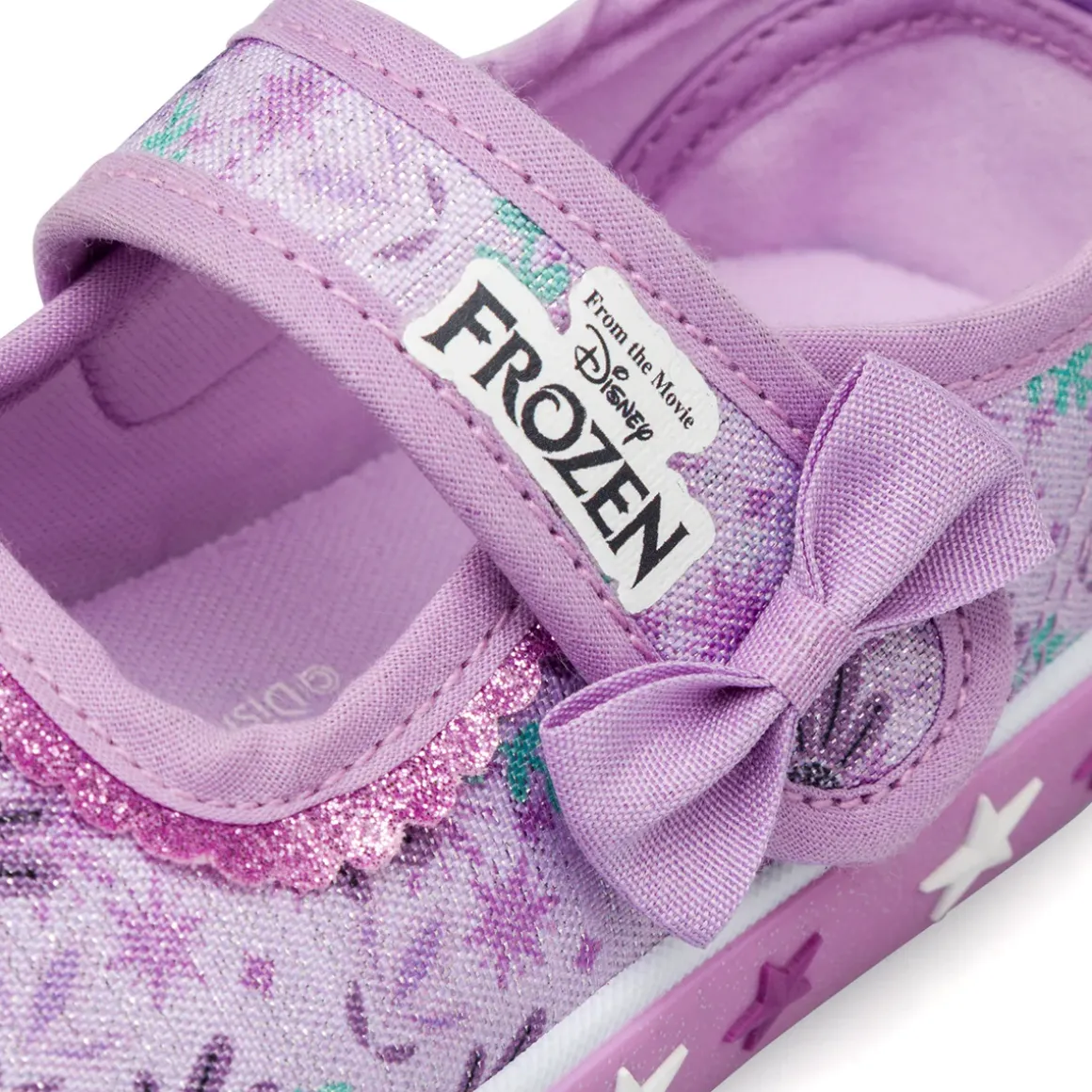 Sandali Primi Passi Frozen Lilla da Bambina con fiocchetto
