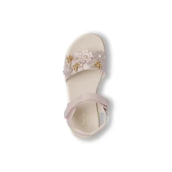 Sandali Rosa Bambina con applicazioni di fiori e farfalle Dieci Baci