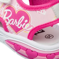 Sandali rosa con dettagli argento da Bambina e stampa Barbie