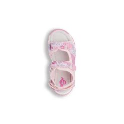 Sandali rosa con fiori in contrasto da Bambina Le scarpe di Alice