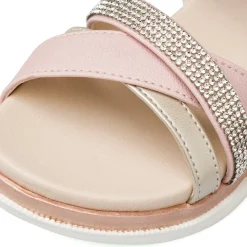 Sandali rosa da Bambina con dettaglio strass e chiusura con strappo Le scarpe di Alice