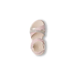 Sandali rosa da Bambina con dettaglio strass e chiusura con strappo Le scarpe di Alice