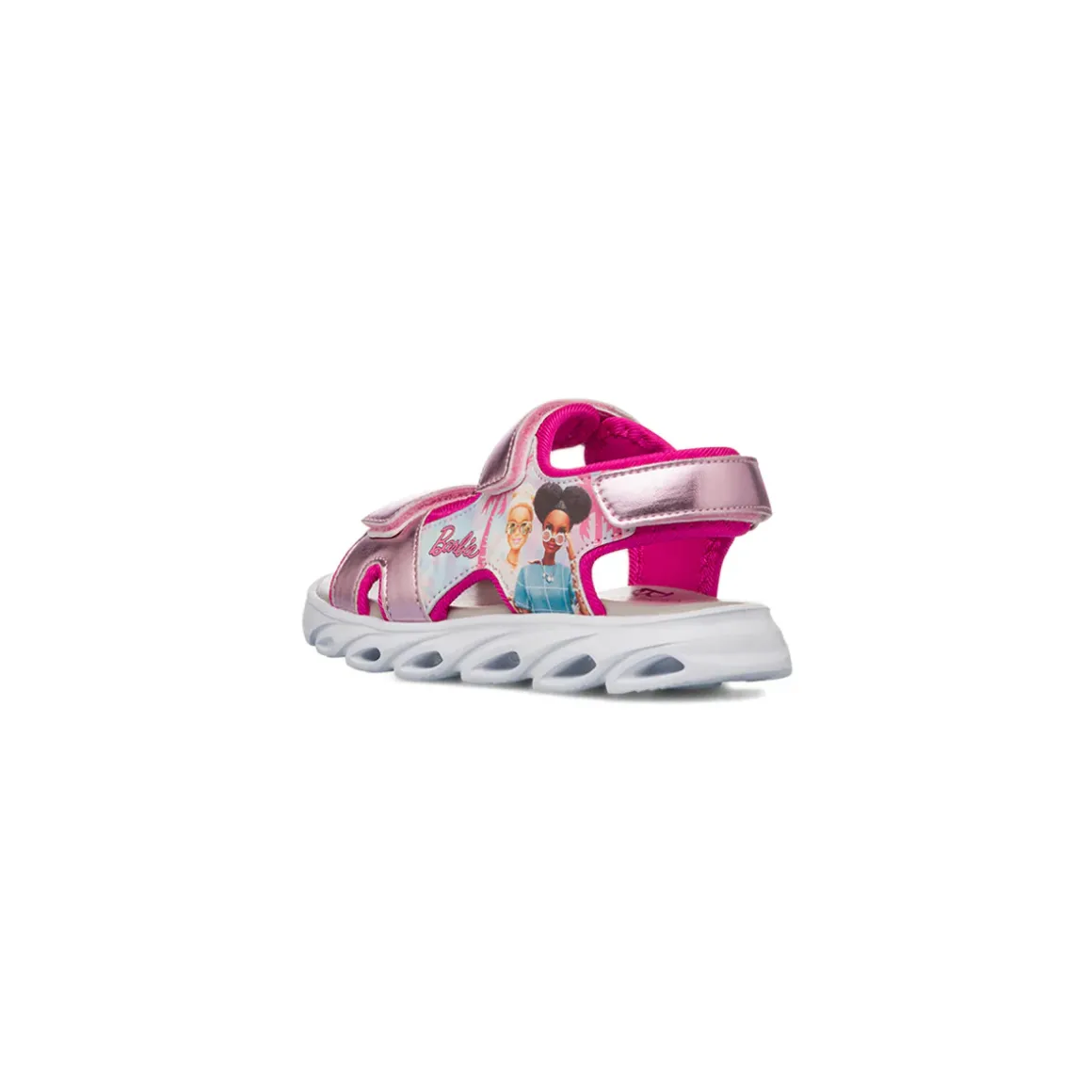 Sandali rosa da Bambina con dettagli metallizzati e stampa Barbie