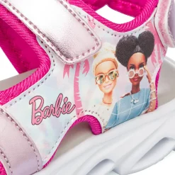 Sandali rosa da Bambina con dettagli metallizzati e stampa Barbie