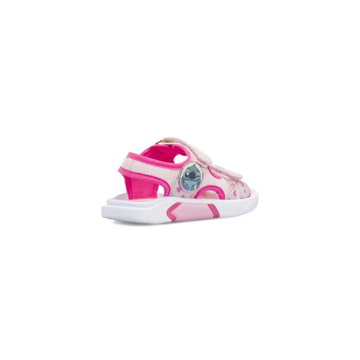 Sandali Rosa da Bambina con doppia chiusura a strappo Lilo & Stitch