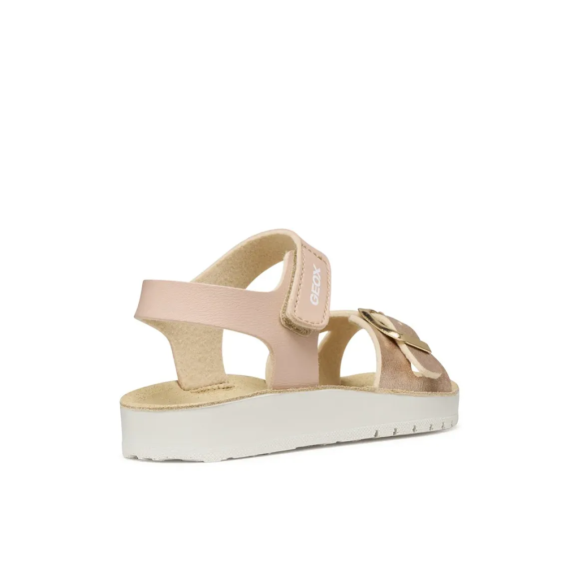 Sandali rosa da Bambina con effetto laminato e suola traspirante Geox