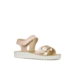 Sandali rosa da Bambina con effetto laminato e suola traspirante Geox