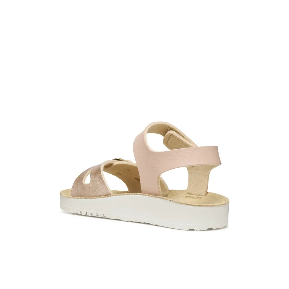 Sandali rosa da Bambina con effetto laminato e suola traspirante Geox