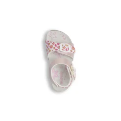 Sandali rosa da Bambina con fantasia a cuori glitter e fiore Settenote