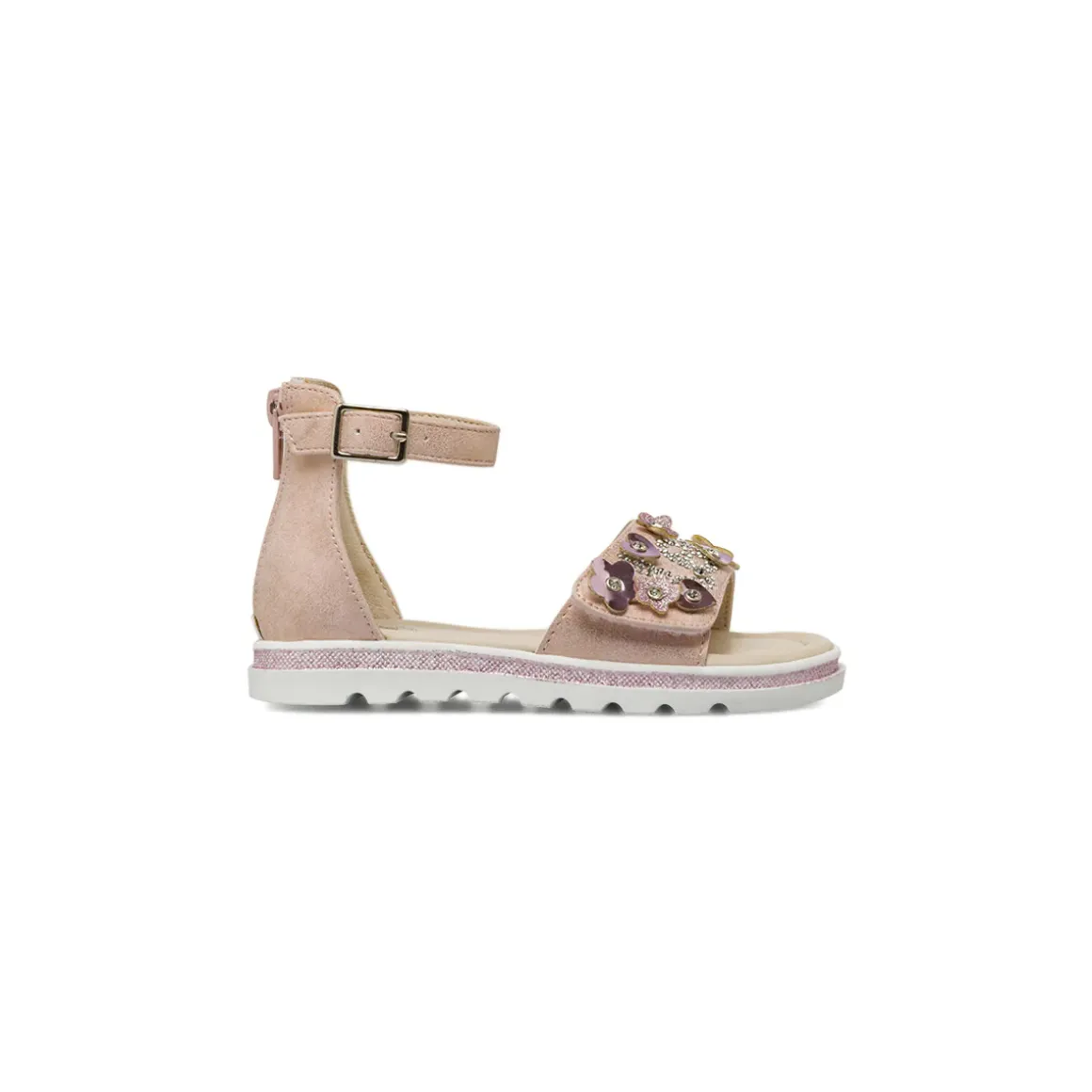 Sandali rosa da Bambina con fiori strass e glitter Le scarpe di Alice