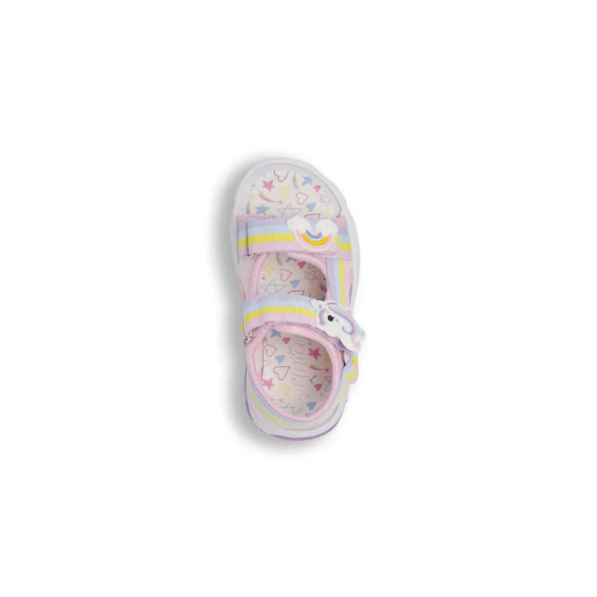 Sandali rosa da Bambina con patch unicorno e arcobaleno Unicorno