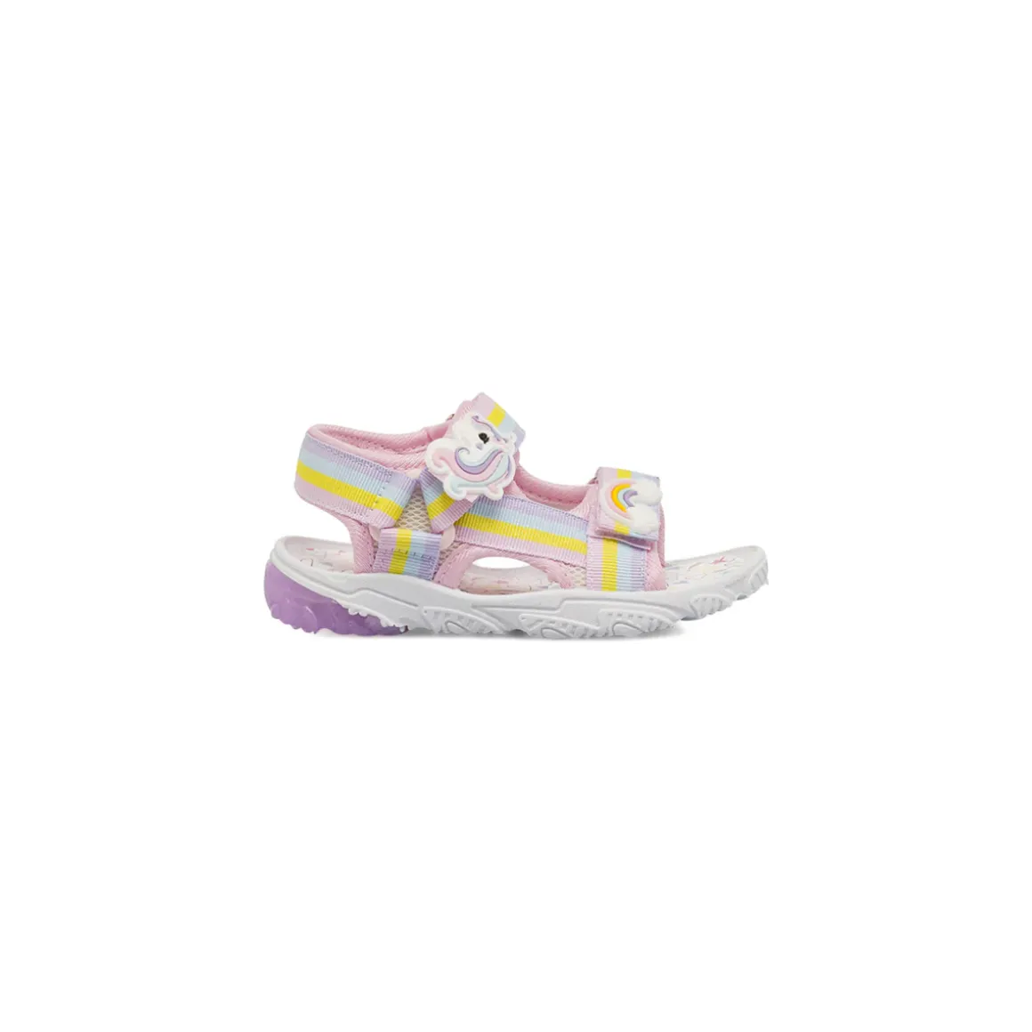 Sandali rosa da Bambina con patch unicorno e arcobaleno Unicorno