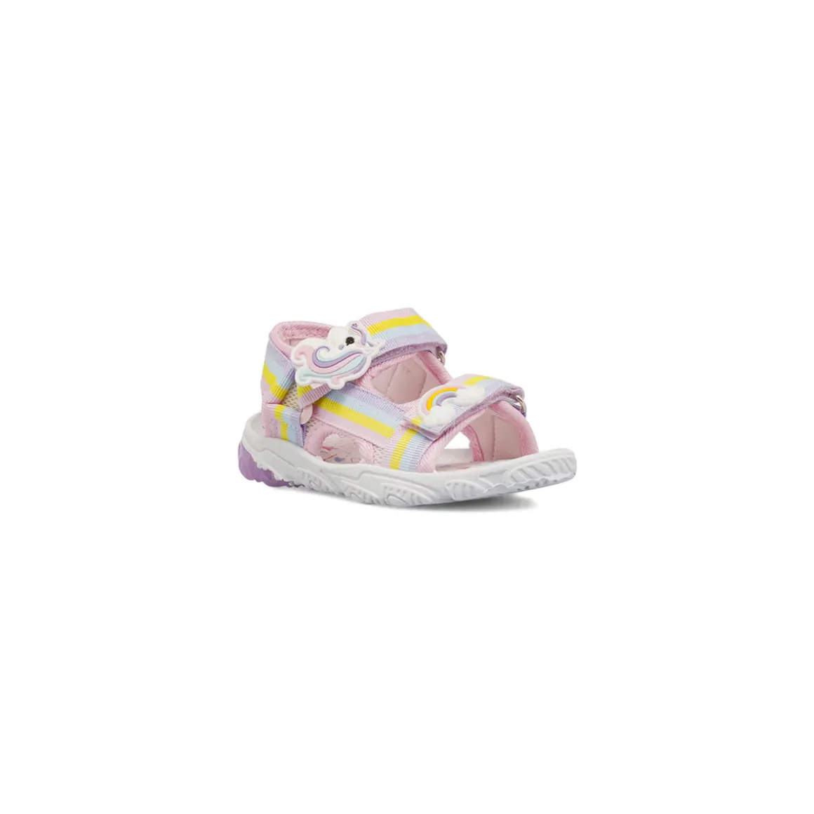 Sandali rosa da Bambina con patch unicorno e arcobaleno Unicorno