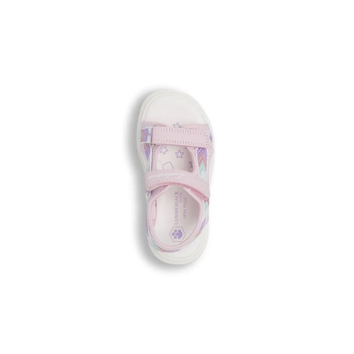 Sandali rosa da Bambina con ricami multicolor e strappo Lumberjack