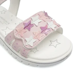 Sandali rosa da Bambina con stelle glitterate e strappo Lumberjack