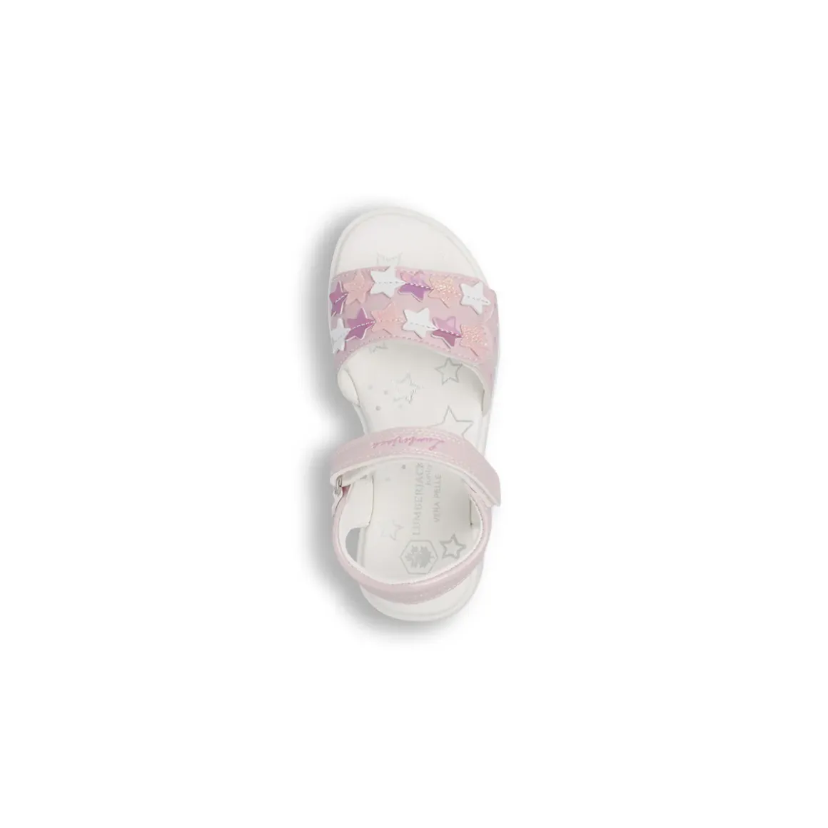 Sandali rosa da Bambina con stelle glitterate e strappo Lumberjack