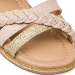 Sandali Rosa da Bambina e Ragazza con Glitter e Strappo in velcro Dieci Baci