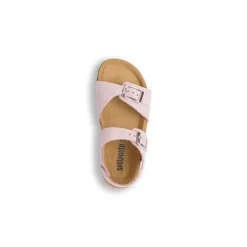 Sandali rosa da Bambina in pelle effetto scamosciato con fibbie Settenote