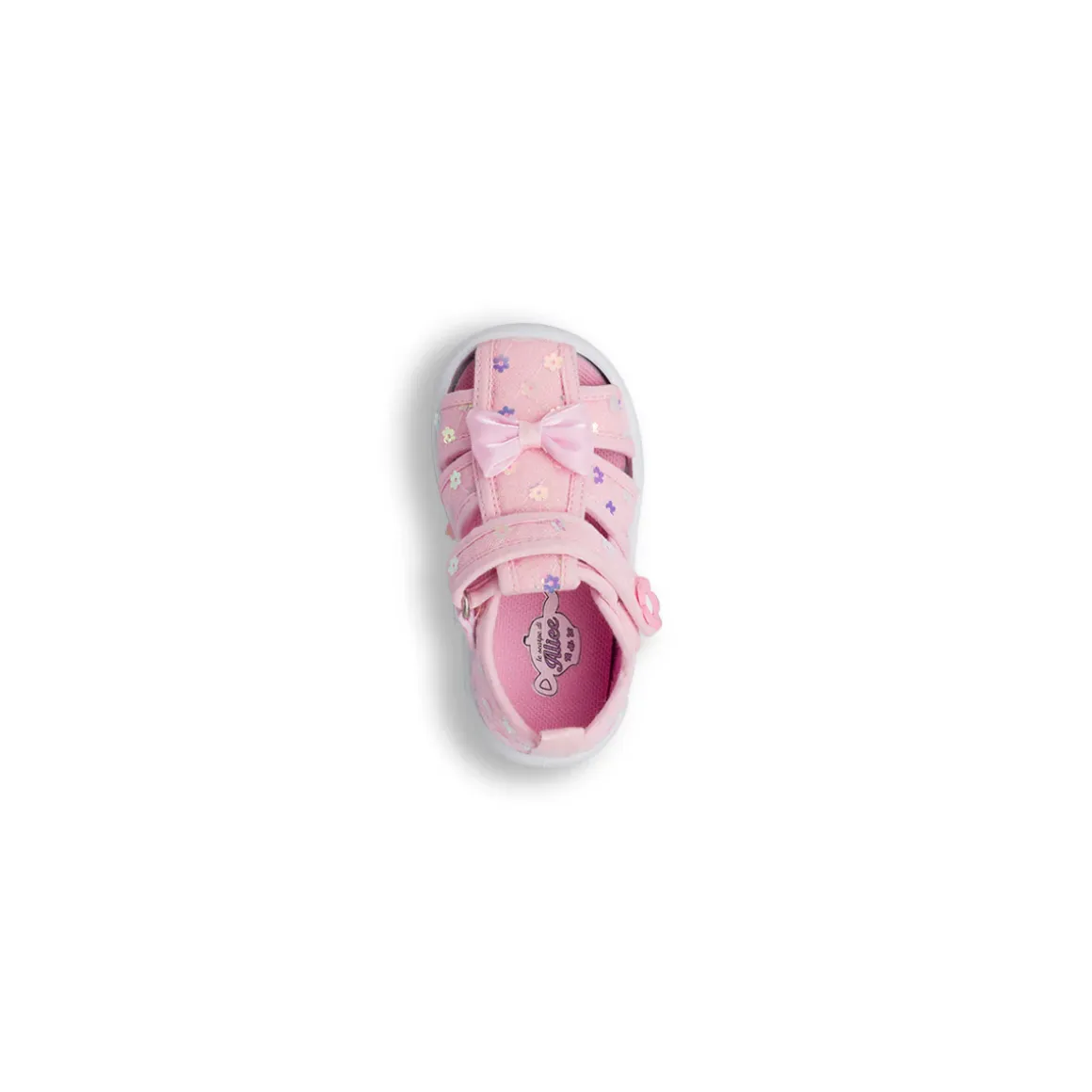 Sandali rosa da Bambina intrecciate con fiocco Le scarpe di Alice