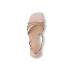 Sandali rosa da donna con inserti in strass gioiello e tacco a stiletto 8,5 cm Swish Jeans