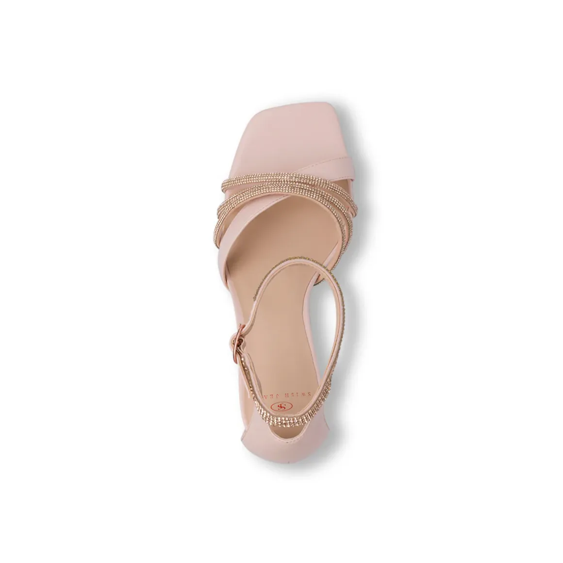 Sandali rosa da donna con inserti in strass gioiello e tacco a stiletto 8,5 cm Swish Jeans
